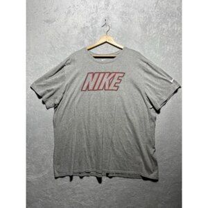 Nike Mens 3XL Gray Red The Nike Tee Short Sleeved T-Shirt